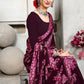 Contemporary Satin Wine Lace Saree