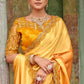 Trendy Saree Satin Mustard Embroidered Saree