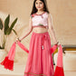 Lehenga Choli Satin Pink Embroidered Kids