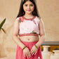 Lehenga Choli Satin Pink Embroidered Kids