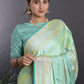 Classic Satin Sea Green Print Saree