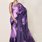 Designer Satin Purple Digital Print Saree