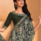 Trendy Saree Crepe Silk Satin Green Embroidered Saree