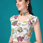 A Line Lehenga Satin Silk White Embroidered Lehenga Choli