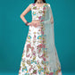 A Line Lehenga Satin Silk White Embroidered Lehenga Choli