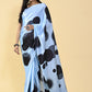 Casual Satin Silk Black Blue Digital Print Saree