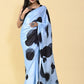 Casual Satin Silk Black Blue Digital Print Saree