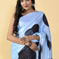 Casual Satin Silk Black Blue Digital Print Saree