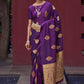 Classic Satin Silk Purple Weaving Saree