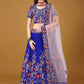 Lehenga Choli Satin Silk Blue Embroidered Lehenga Choli