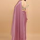 Contemporary Satin Silk Mauve Strips Print Saree