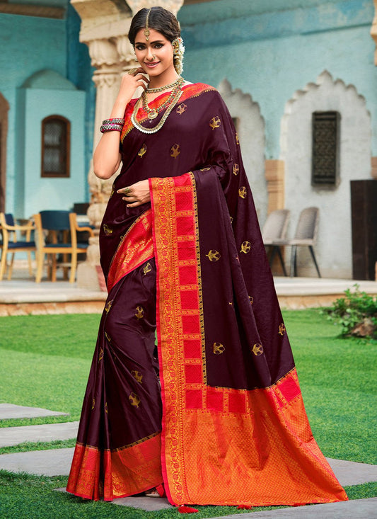 Trendy Saree Satin Silk Multi Colour Patch Border Saree