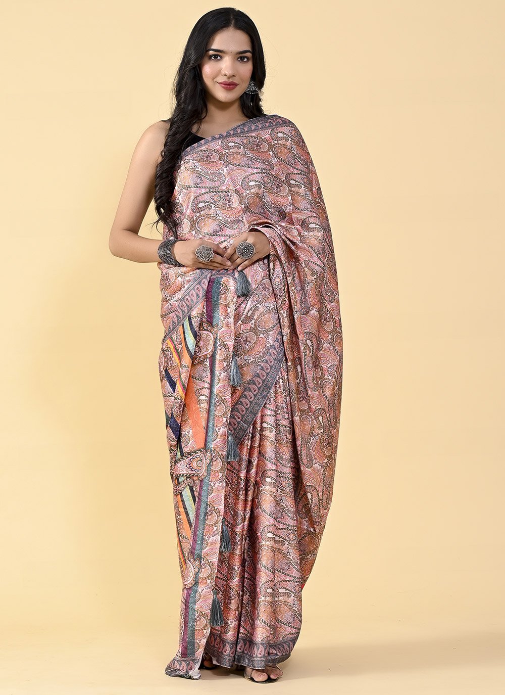 Casual Satin Silk Multi Colour Digital Print Saree