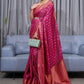 Trendy Saree Satin Silk Rani Jacquard Work Saree