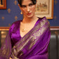 Classic Satin Silk Purple Weaving Saree