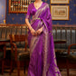 Classic Satin Silk Purple Weaving Saree
