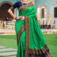 Trendy Saree Satin Silk Sea Green Patch Border Saree