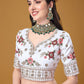 Lehenga Choli Satin Silk White Embroidered Lehenga Choli