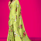 Contemporary Satin Yellow Digital Print Saree