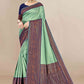 Classic Banarasi Silk Sea Green Jacquard Work Saree