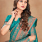 Classic Banarasi Silk Sea Green Patch Border Saree