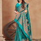 Classic Banarasi Silk Sea Green Patch Border Saree