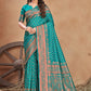 Classic Banarasi Silk Sea Green Patch Border Saree