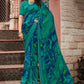 Classic Georgette Satin Sea Green Patch Border Saree