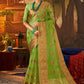 Classic Organza Silk Sea Green Booti Saree