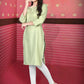 Casual Kurti Cotton Sea Green Strips Print Kurtis