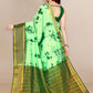 Contemporary Silk Sea Green Patch Border Saree