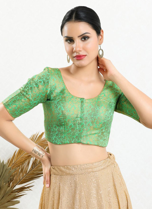 Blouse Jacquard Sea Green Print Blouse