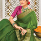 Trendy Saree Organza Silk Sea Green Patch Border Saree