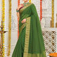 Trendy Saree Organza Silk Sea Green Patch Border Saree