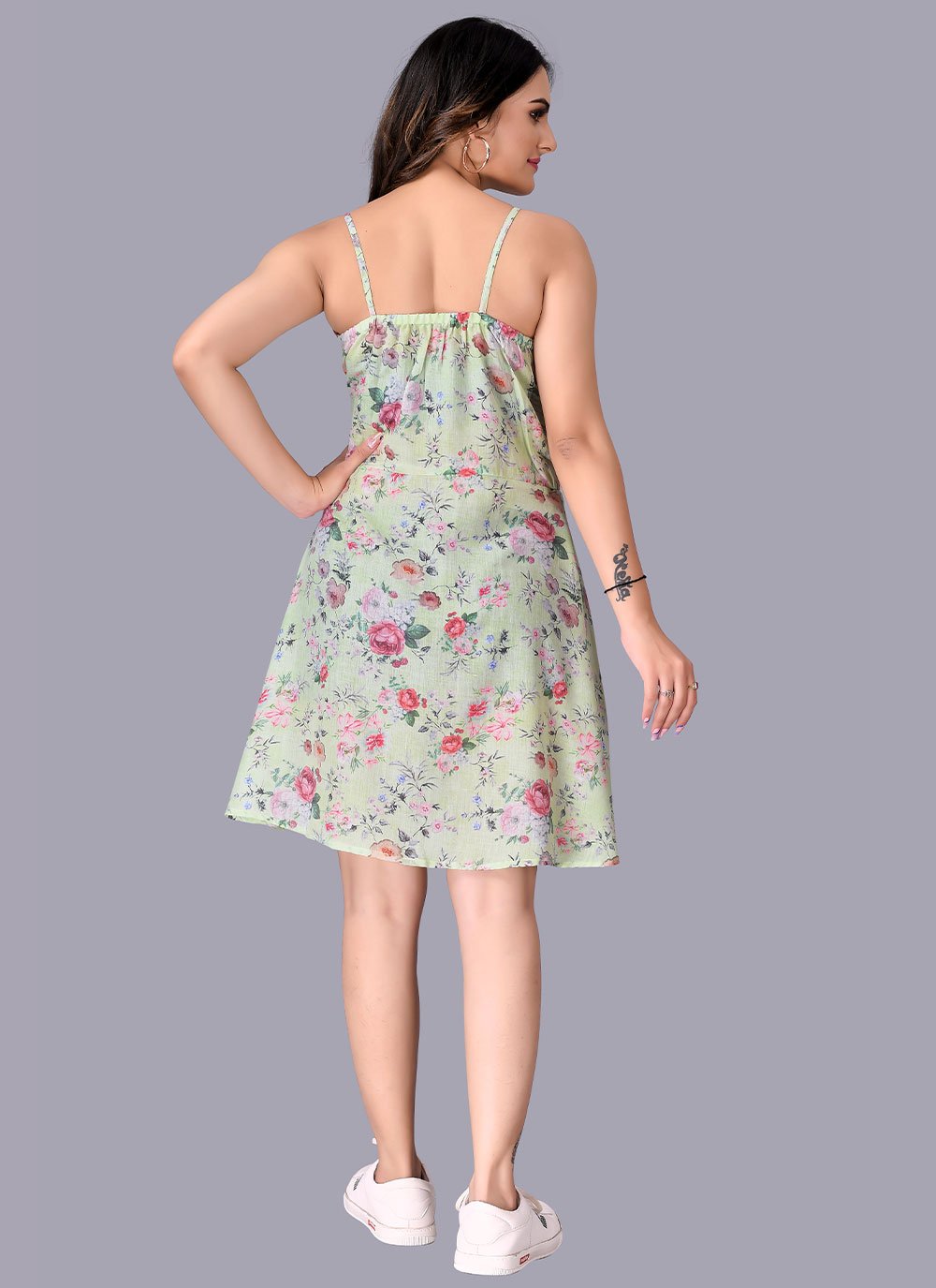 Designer Kurti Cotton Sea Green Print Kurtis