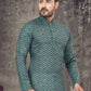 Kurta Pyjama Cotton Sea Green Digital Print Mens