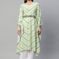 Party Wear Kurti Crepe Silk Sea Green Digital Print Kurtis