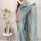 Trendy Saree Net Sea Green Sequins Saree
