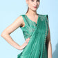 Contemporary Satin Silk Sea Green Embroidered Saree