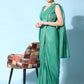 Contemporary Satin Silk Sea Green Embroidered Saree