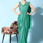 Contemporary Satin Silk Sea Green Embroidered Saree