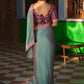 Contemporary Art Silk Sea Green Lace Saree