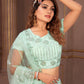 A Line Lehenga Net Sea Green Cord Work Lehenga Choli