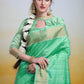 Classic Cotton Silk Sea Green Woven Saree