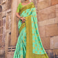 Contemporary Georgette Sea Green Embroidered Saree