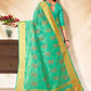 Classic Banarasi Silk Sea Green Embroidered Saree