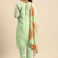 Salwar Suit Silk Sea Green Embroidered Salwar Kameez