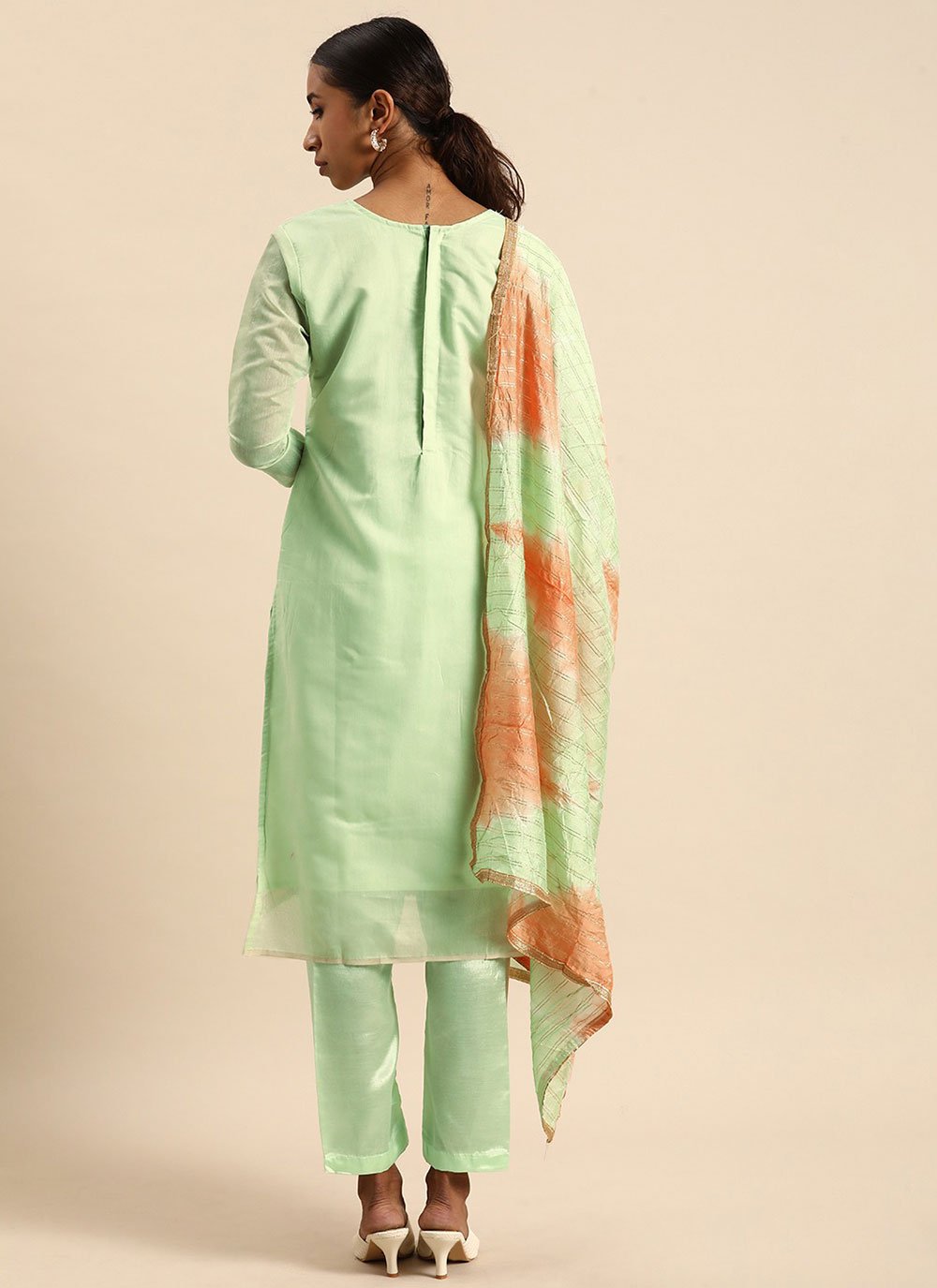 Salwar Suit Silk Sea Green Embroidered Salwar Kameez