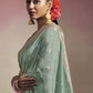 Contemporary Faux Georgette Sea Green Embroidered Saree