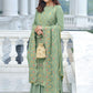 Trendy Suit Faux Georgette Sea Green Embroidered Salwar Kameez